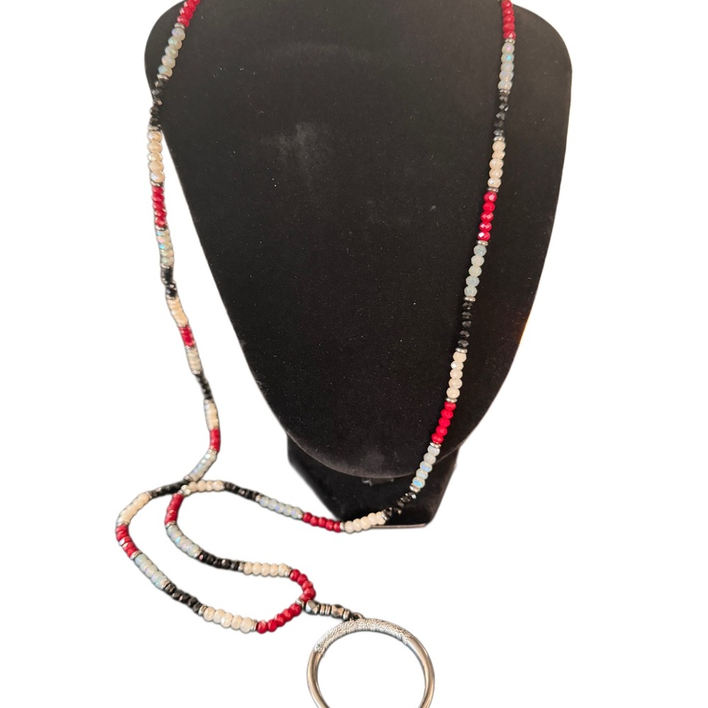 Marlyn Schiff Elegant Beaded Necklace with Silver Accents